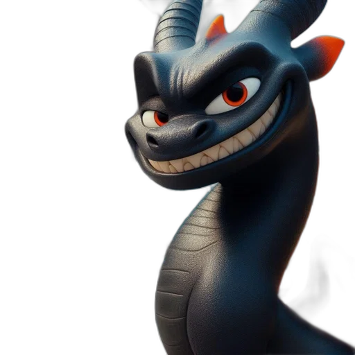 dragon, staff, animal, creature, 3d render, concept art, fantasy art, cartoon transparent PNG cut-out