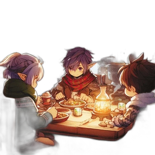 food, concept art, pixel art, watercolor, fantasy art, fire, night, underwater transparent PNG cut-out