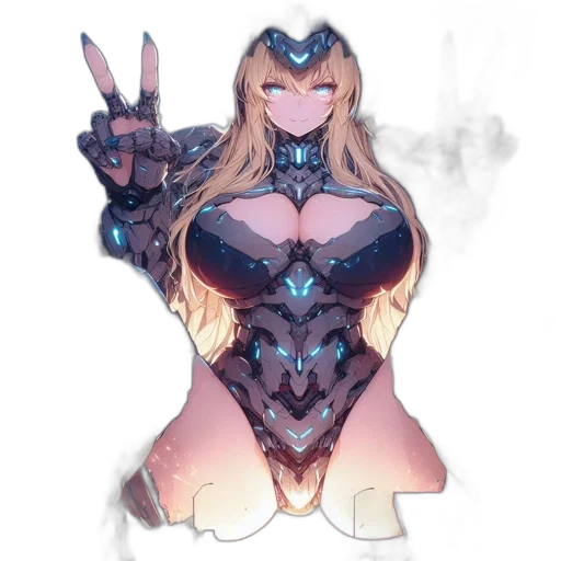 dress, robot, weapon, mask, fantasy art, concept art, anime, pixel art transparent PNG cut-out