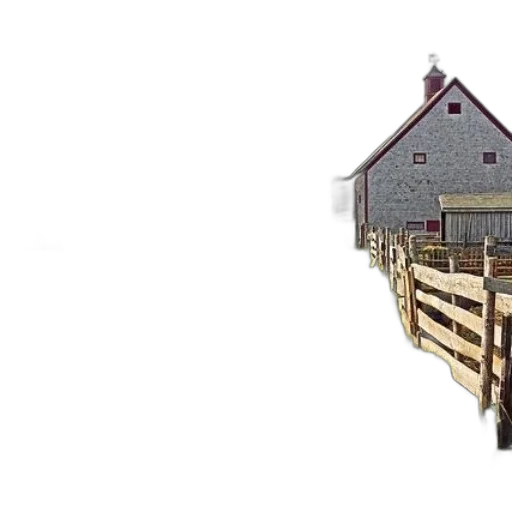 building, 3d render, photorealistic, concept art, serene, rural, scene, featuring transparent PNG cut-out
