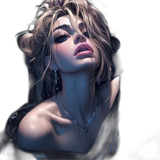 face, jewelry, hair, dress, photorealistic, fantasy art, concept art, oil painting transparent PNG cut-out