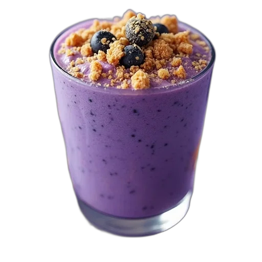 food, blueberry, smoothie, topped transparent PNG cut-out