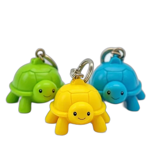 jewelry, 3d render, neon, collection, three, colorful, plastic, turtles transparent PNG cut-out