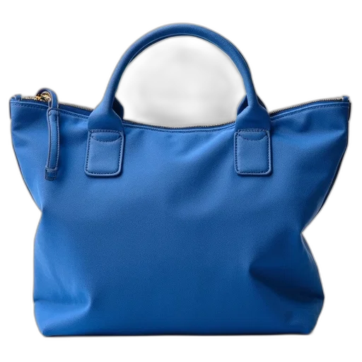 blue, fabric, handbag, textured, surface, zipper, closure transparent PNG cut-out