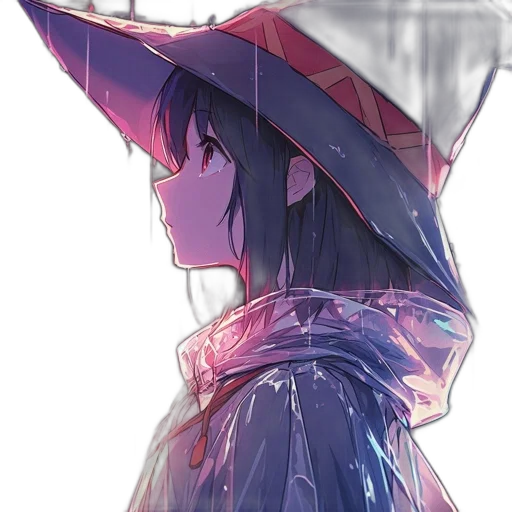 umbrella, hat, dress, jacket, anime, watercolor, concept art, pixel art transparent PNG cut-out