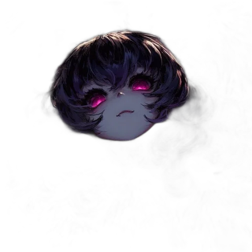 mask, face, hair, creature, anime, concept art, watercolor, vaporwave transparent PNG cut-out