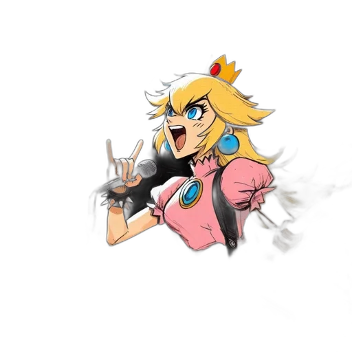 weapon, crown, staff, concept art, pixel art, cartoon, anime, blonde-haired transparent PNG cut-out
