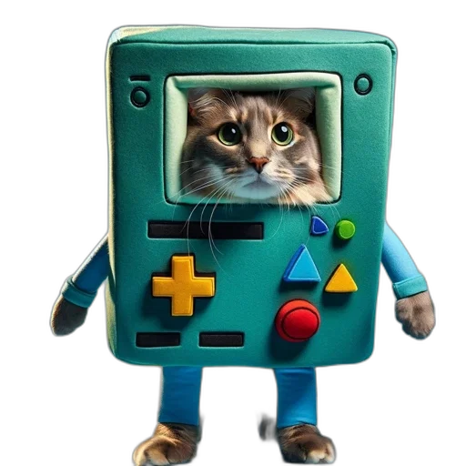 robot, animal, creature, staff, pixel art, 3d render, concept art, cyberpunk transparent PNG cut-out