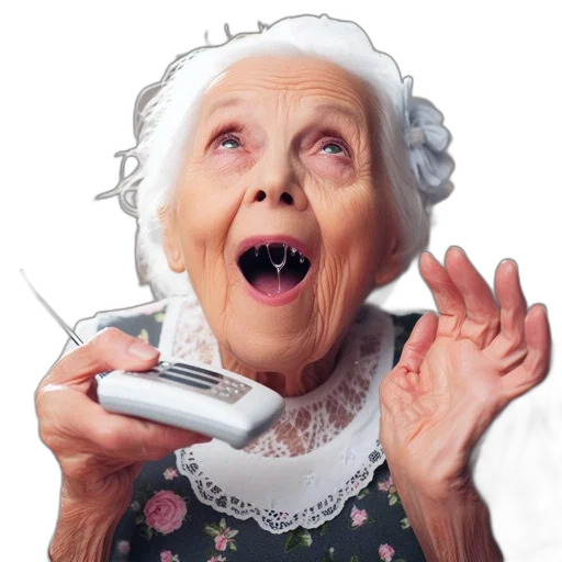 staff, face, jewelry, photorealistic, elderly, woman, white, hair transparent PNG cut-out