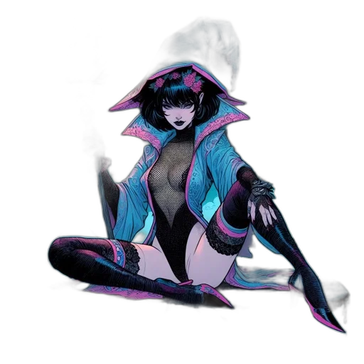 creature, mask, concept art, fantasy art, cyberpunk, comic book art, dark, blue transparent PNG cut-out