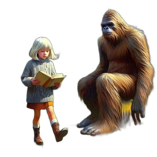 creature, animal, concept art, comic book art, photorealistic, fantasy art, forest, young transparent PNG cut-out