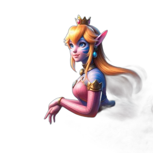 crown, staff, dress, concept art, fantasy art, 3d render, pixel art, pastel transparent PNG cut-out
