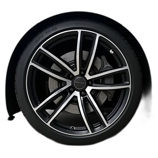 car, 3d render, close-up, image, wheel, black, rim, silver transparent PNG cut-out