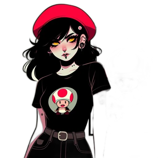 hat, jacket, concept art, cartoon, comic book art, pixel art, red, monochrome transparent PNG cut-out