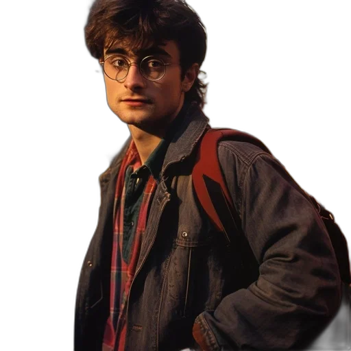 jacket, face, staff, hair, photorealistic, concept art, oil painting, pixel art transparent PNG cut-out