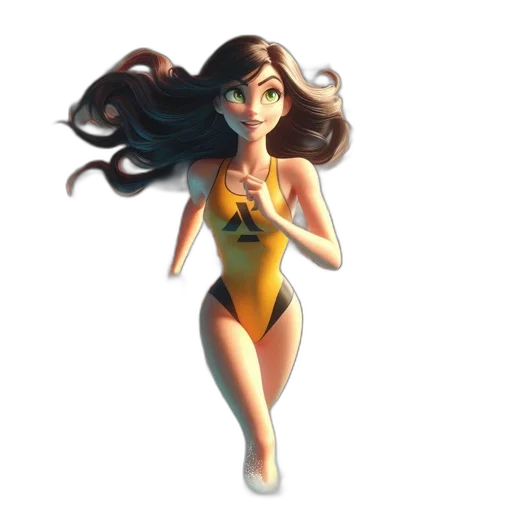 dress, concept art, 3d render, comic book art, cartoon, underwater, golden, animated transparent PNG cut-out