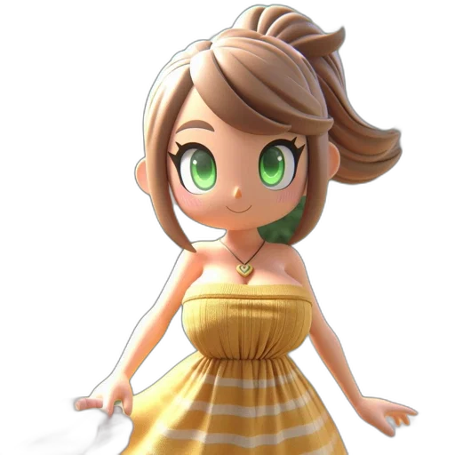 dress, staff, face, creature, 3d render, concept art, cartoon, anime transparent PNG cut-out
