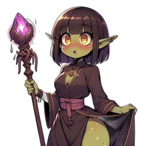 staff, creature, weapon, sword, fantasy art, pixel art, concept art, anime transparent PNG cut-out