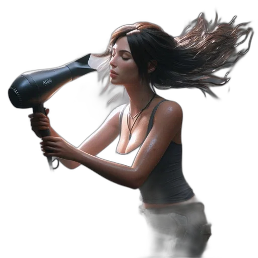 weapon, hair, staff, bottle, concept art, photorealistic, fantasy art, comic book art transparent PNG cut-out