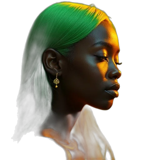 face, jewelry, crown, hair, photorealistic, concept art, 3d render, fantasy art transparent PNG cut-out