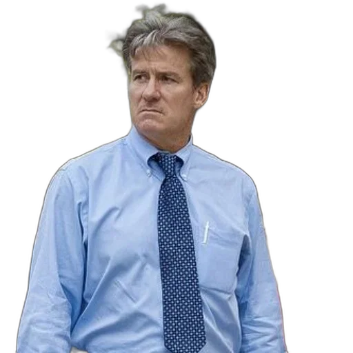 jacket, face, staff, hair, man, blue, shirt, tie transparent PNG cut-out