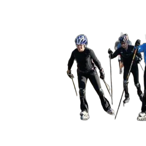 group, people, helmets, rollerblades, skiing, down, street transparent PNG cut-out
