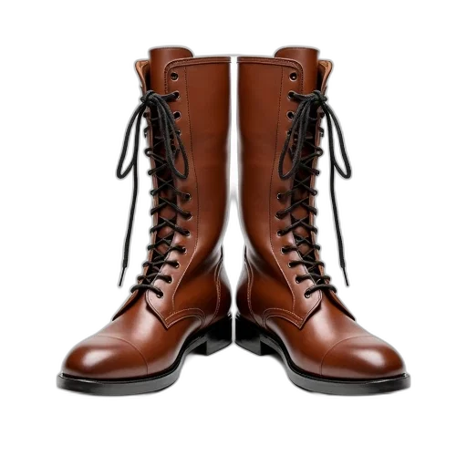 shoes, photorealistic, 3d render, concept art, pair, brown, leather, boots transparent PNG cut-out