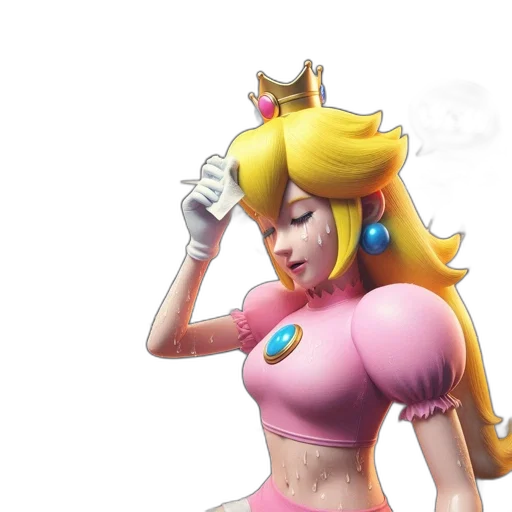 dress, crown, concept art, 3d render, pixel art, vaporwave, princess, peach transparent PNG cut-out