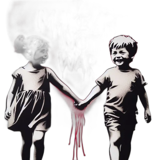 concept art, photorealistic, comic book art, pencil sketch, two, children, girl, dress transparent PNG cut-out