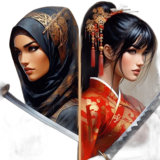 sword, weapon, fantasy art, concept art, photorealistic, comic book art, red, golden transparent PNG cut-out