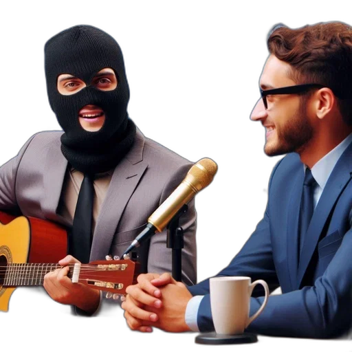 mask, jacket, two, suited, men, occupy, room, one transparent PNG cut-out