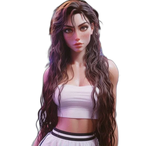 dress, hair, fantasy art, concept art, 3d render, photorealistic, pastel, monochrome transparent PNG cut-out