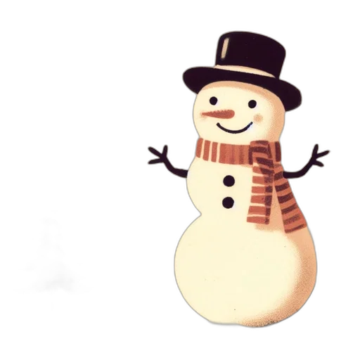 hat, 3d render, cartoon, pixel art, concept art, snow, monochrome, illustrated transparent PNG cut-out