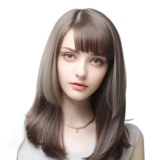 hair, face, robot, jewelry, photorealistic, anime, 3d render, oil painting transparent PNG cut-out
