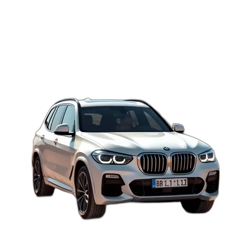 car, 3d render, photorealistic, white, bmw, suv, parked, desert transparent PNG cut-out