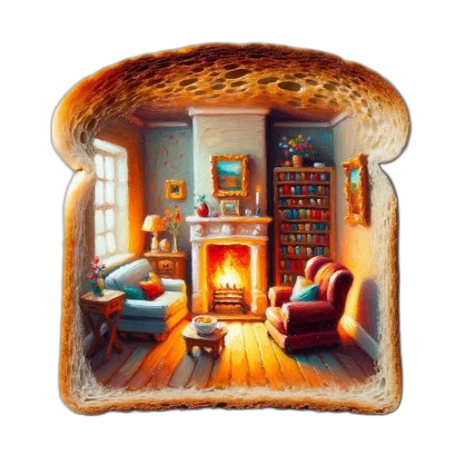 food, furniture, hat, jacket, photorealistic, oil painting, concept art, pixel art transparent PNG cut-out