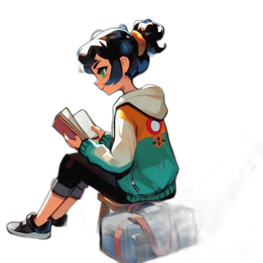 jacket, staff, weapon, concept art, watercolor, pixel art, comic book art, neon lights transparent PNG cut-out