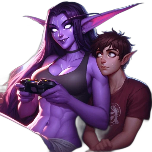 weapon, staff, fantasy art, pixel art, concept art, comic book art, neon lights, two transparent PNG cut-out