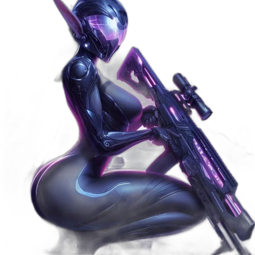 weapon, robot, staff, cyberpunk, concept art, fantasy art, vaporwave, neon lights transparent PNG cut-out