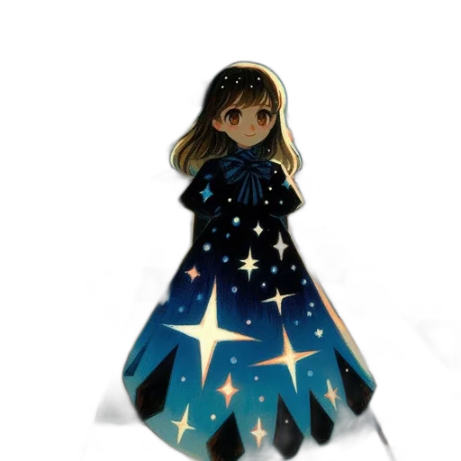 dress, staff, fantasy art, concept art, pixel art, 3d render, outer space, blue transparent PNG cut-out