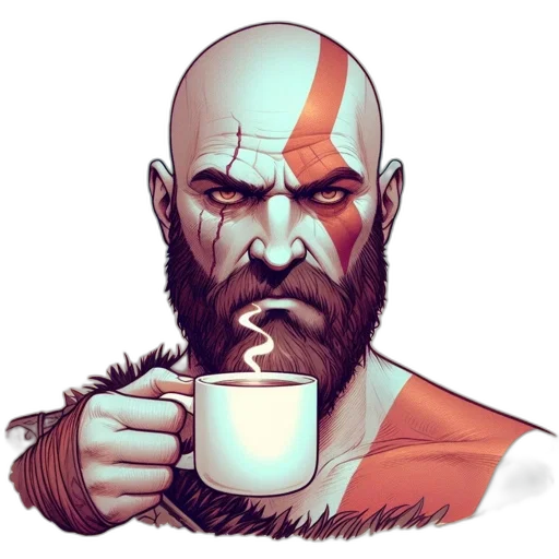 comic book art, fantasy art, concept art, pixel art, digitally, illustrated, man, beard transparent PNG cut-out