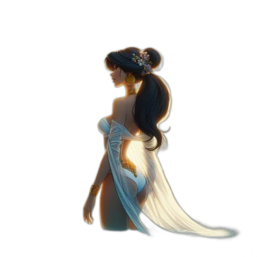 dress, crown, jewelry, staff, concept art, fantasy art, watercolor, pixel art transparent PNG cut-out