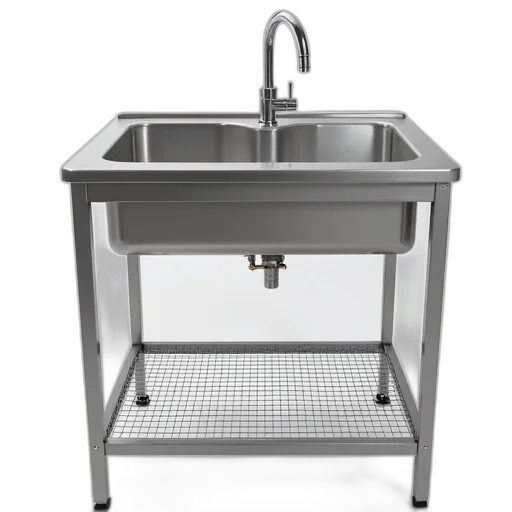 modern, stainless, steel, kitchen, sink, single, faucet, mounted transparent PNG cut-out