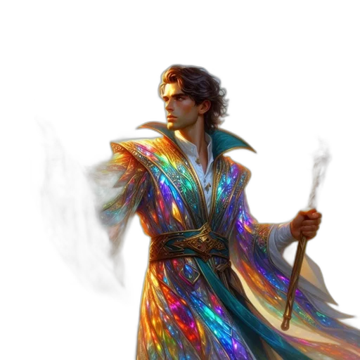 sword, staff, dragon, jacket, concept art, fantasy art, cyberpunk, comic book art transparent PNG cut-out