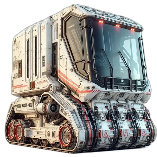 robot, concept art, 3d render, photorealistic, cyberpunk, futuristic, multi-functional, vehicle transparent PNG cut-out