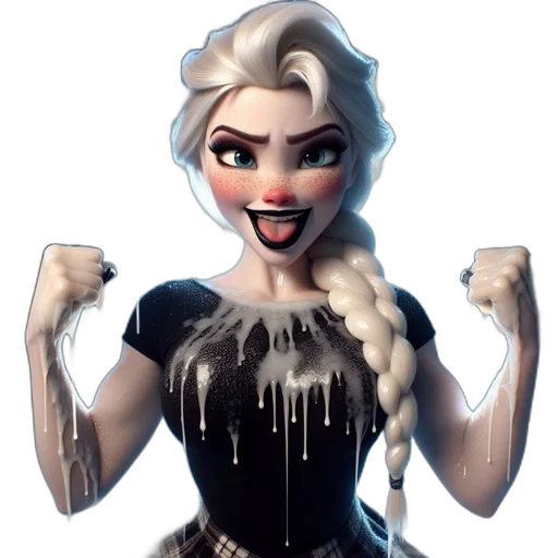 comic book art, concept art, cartoon, 3d render, animated, figure, resembling, elsa transparent PNG cut-out
