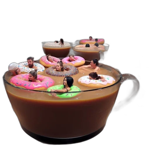 food, 3d render, interactive, art, installation, features, oversized, coffee transparent PNG cut-out