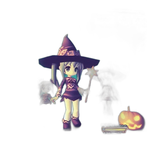 staff, hat, weapon, pixel art, fantasy art, concept art, 3d render, fog transparent PNG cut-out