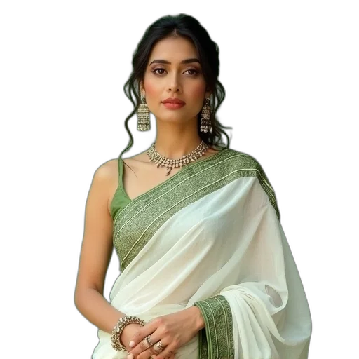 jewelry, dress, oil painting, photorealistic, pencil sketch, green, earth tones, anusha transparent PNG cut-out