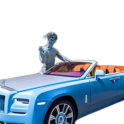 car, 3d render, vaporwave, concept art transparent PNG cut-out